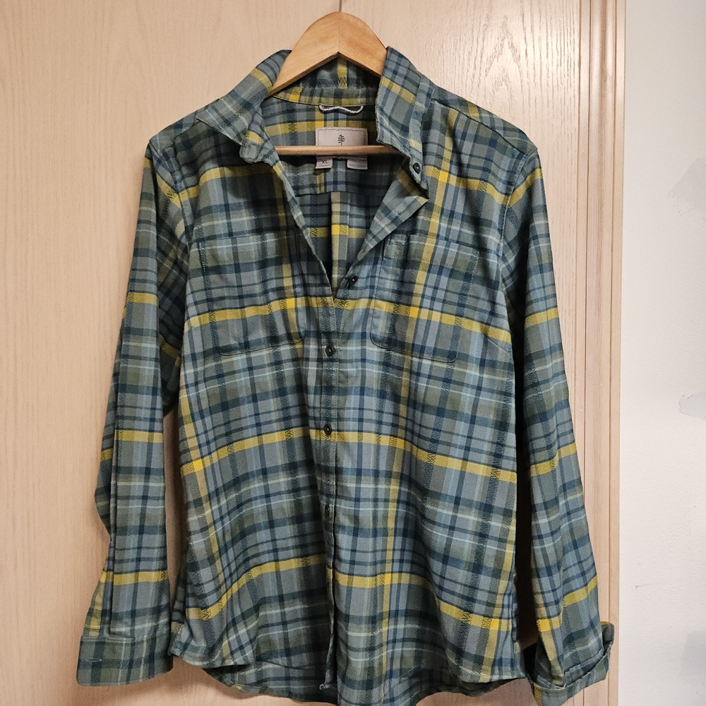 Royal Robbins Plaid Shirt in Green and Yellow